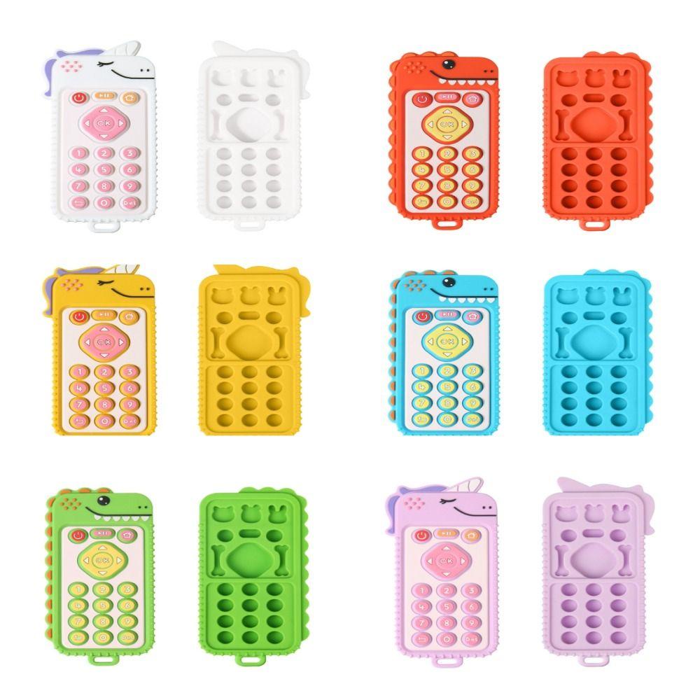 Mmluck Đồ Chơi Gặm Nướu Cho Bé Bằng Silicon Chống Ăn Kèm Điều Khiển Từ Xa Hình Hoạt Hình