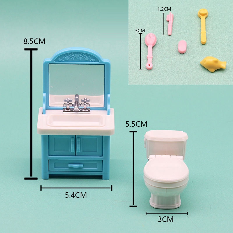 Bộ Mô Hình toilet mini Trang Trí Nhà Cửa