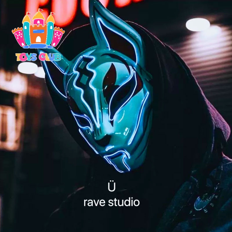 FOX MASK LIGHT UP DRIFT MASKS WOLF LED COLOUR COSPLAY GLOWING DECORATIONS MASKS GIFT COSTUME CHILD A