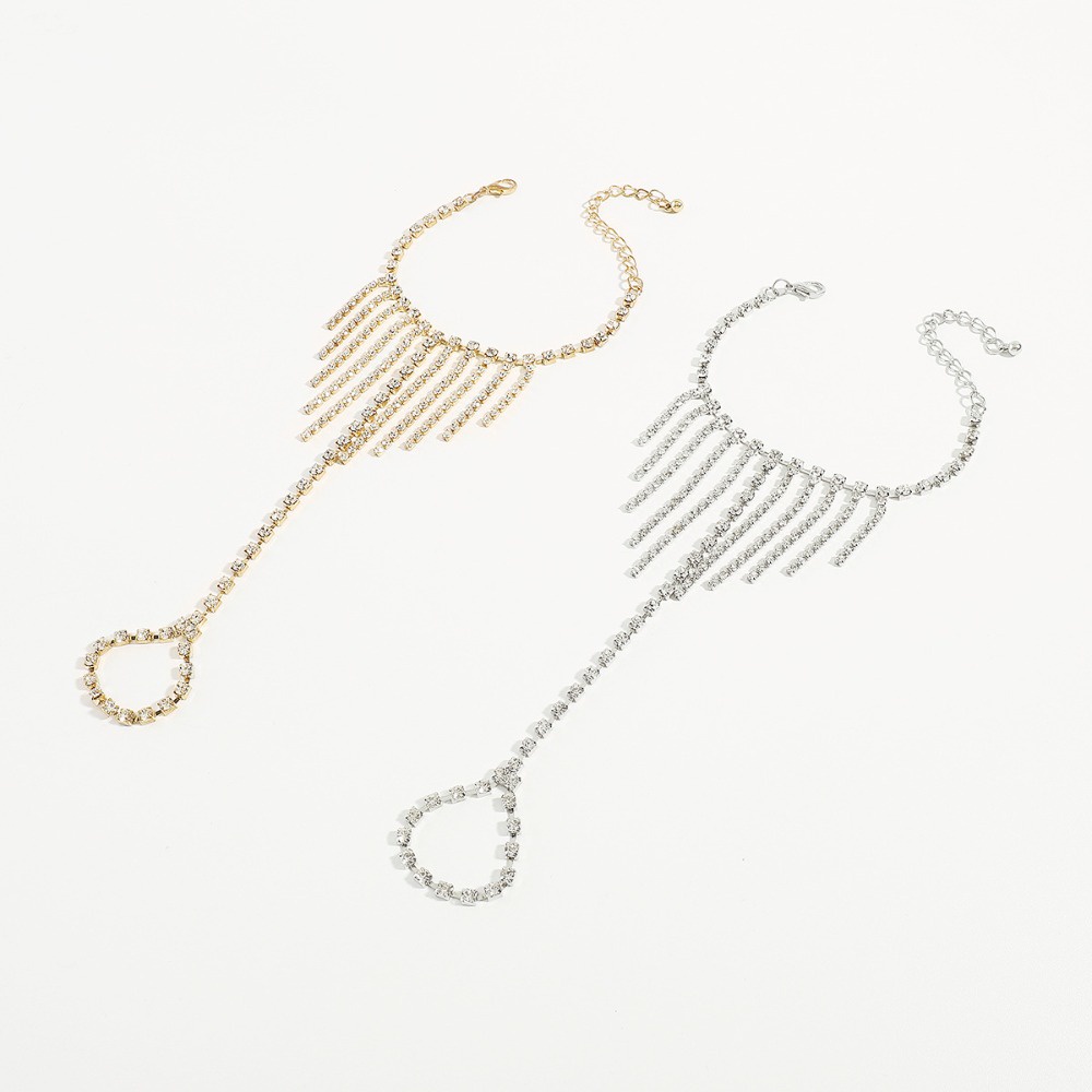 Vòng Tay Kết Hợp Nhẫn Tua Rua Đính Đá Kim Cương Toàn Diện Thanh Lịch Và