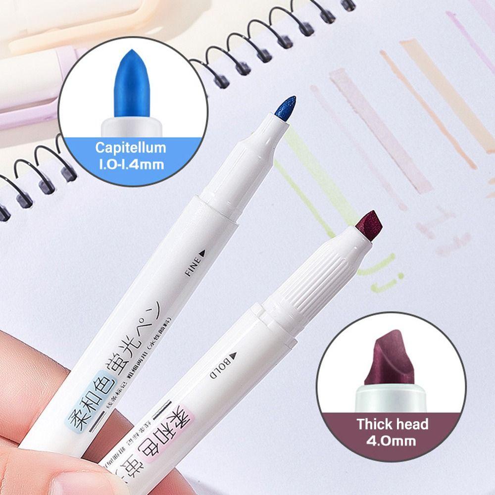 UUMIR Bộ 5 Bút Dạ Quang Hai Đầu Nhiều Màu Sắc Dễ Thương