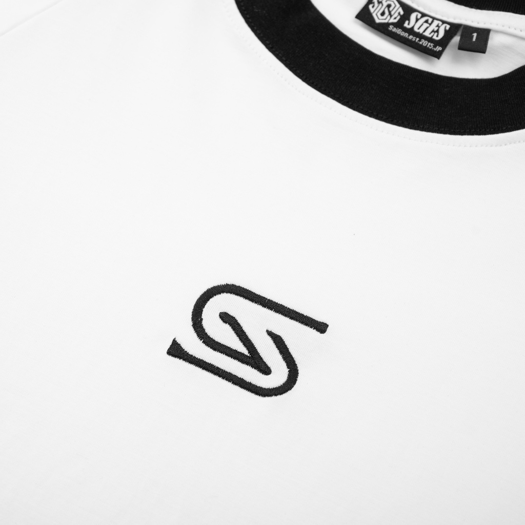 Áo Thun Ringer SAIGONESE Cotton Tee Phối Viền Tay Unisex Nam Nữ / Đen - ANO2023