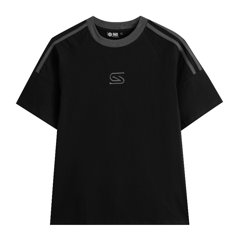 Áo Thun Ringer SAIGONESE Cotton Tee Phối Viền Tay Unisex Nam Nữ / Đen - ANO2023