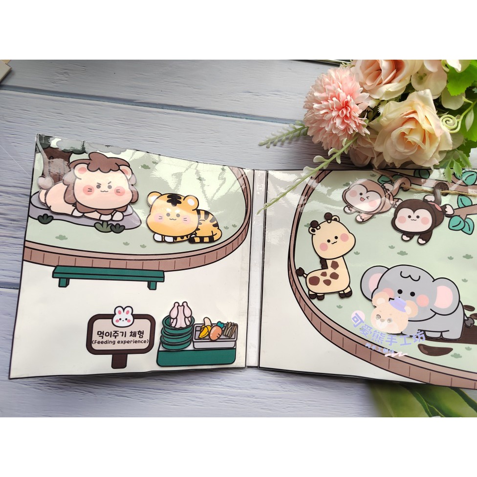 Sách Đồ Chơi Hình Sở Thú Hoạt Hình Tự Làm Thủ Công Cho Bé Gái