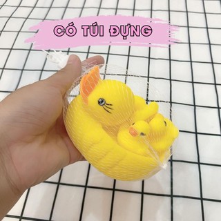 Đồ chơi đàn vịt mẹ và con, có còi kêu