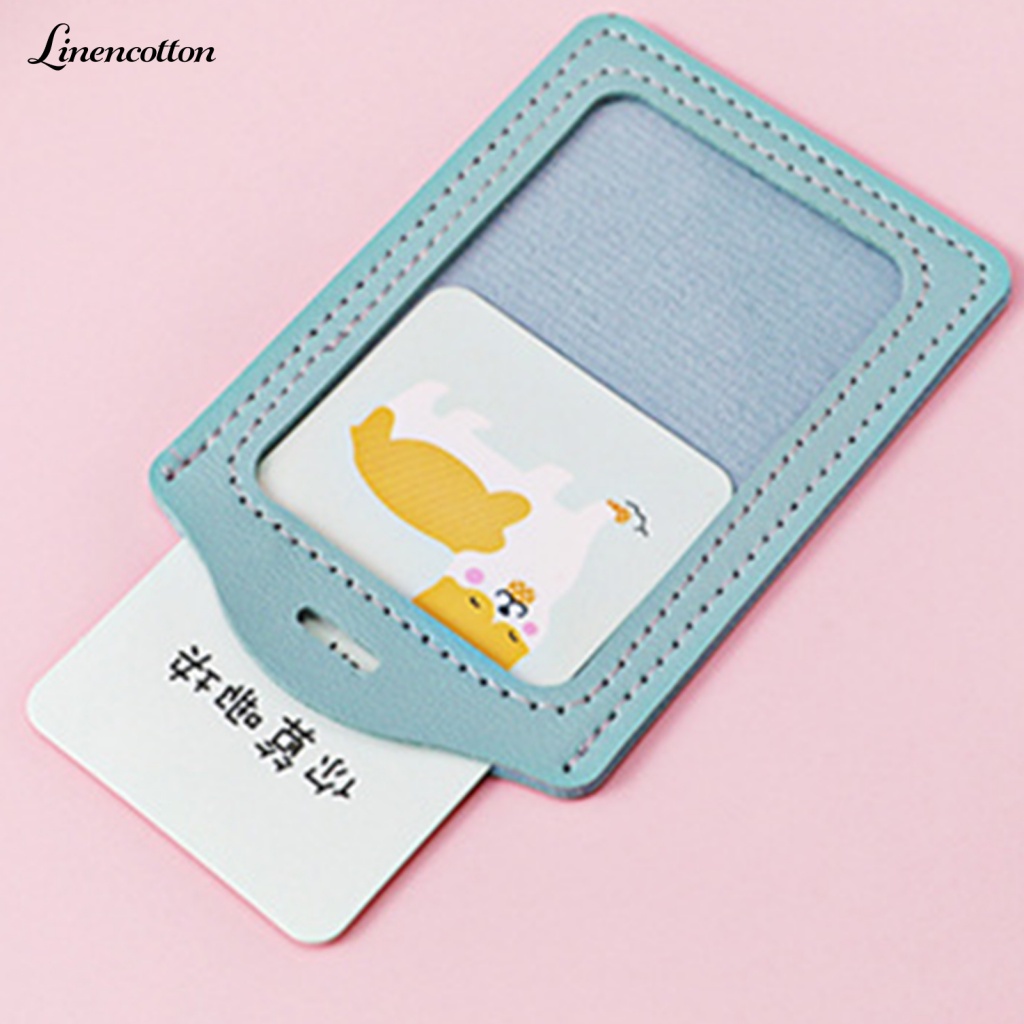 Túi Đựng Thẻ Xe Buýt Đa Năng Bằng Vải Lanh Cotton Thiết Kế Hoạt Hình Dễ Thương Có Dây Đeo Tiện Lợi Dành Cho Học Sinh