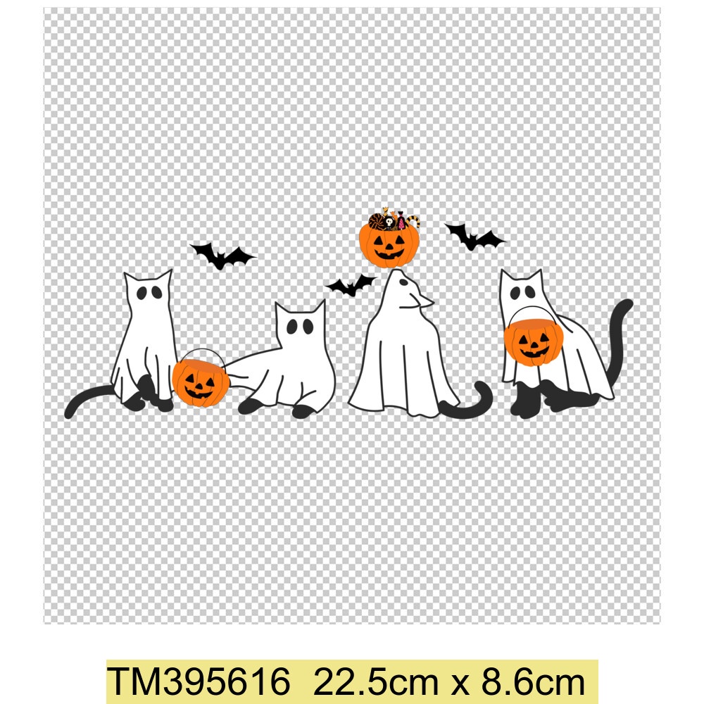 Happy Halloween Họa Tiết Gấu Truyền Nhiệt Viny Sắt Trên Halloween Miếng Dán Cho Áo Sơ Mi Quần Áo Cho Trẻ Em