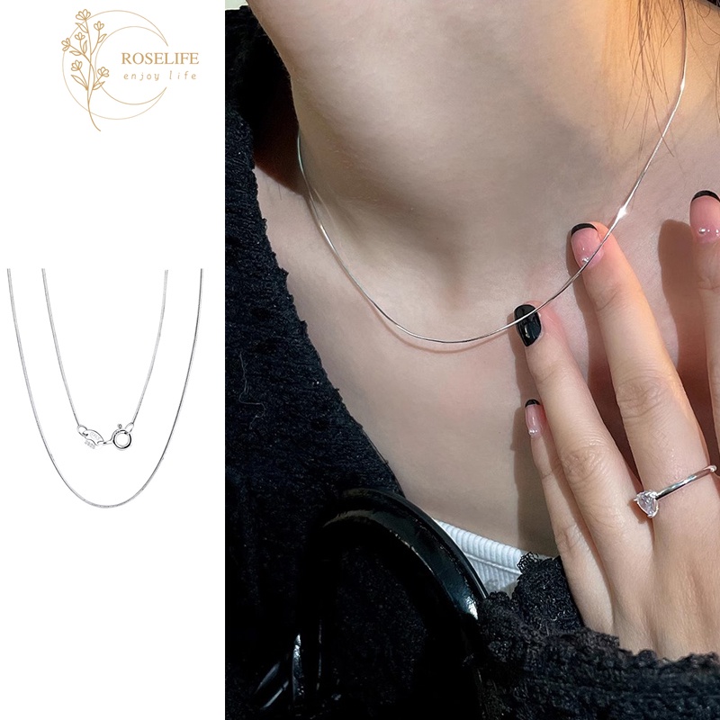 Vòng cổ Bạc s925 Mặt Hình Xương Rắn Thời Trang Cho Nam Nữ