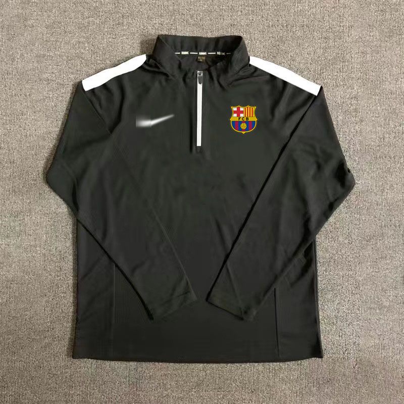 Áo Thun Tay Dài Khô Nhanh Dùng Tập Luyện Thể Thao barcelona Áo Khoác Khóa Kéo Một Nửa In Hình Phong Cách Mới Thu Đông 7 dengbelai 7 dengbelai