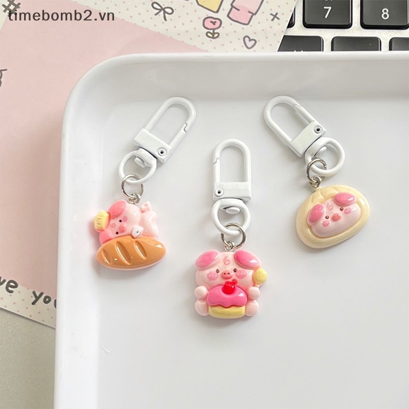 Móc Khóa Hình Chú Heo Dễ Thương Trang Trí Ba Lô / Xe Hơi Quà Tặng ~