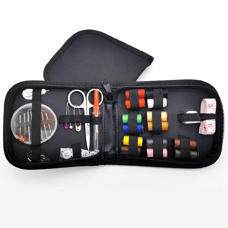 New Travel Sewing Kit Sewing Needles Scissors Thimble Thread Tape Measure
