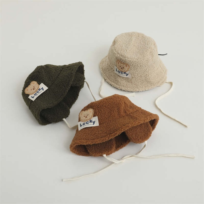 Mũ Len Lông Cừu Họa Tiết Hoạt Hình Thời Trang Thu Đông Cho Bé