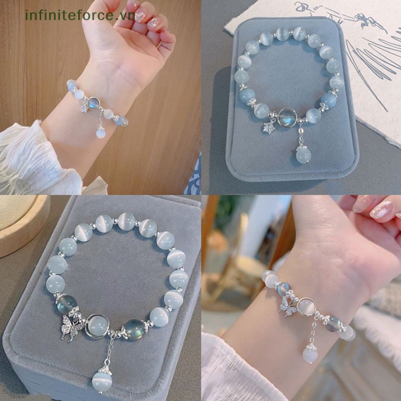 Vòng Tay Chuỗi Hạt Đá opal Nhân Tạo Co Giãn Thời Trang Cho Nữ