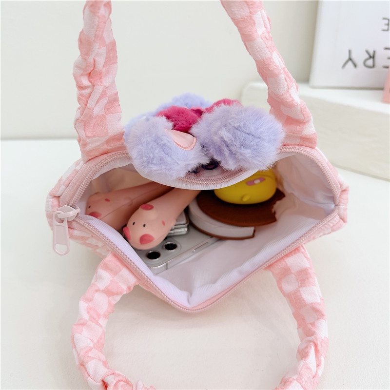 Túi Đựng Điện Thoại Bằng Vải Bông Hình Hoạt Hình Có Khóa Kéo Thời Trang Thu Đông 2023