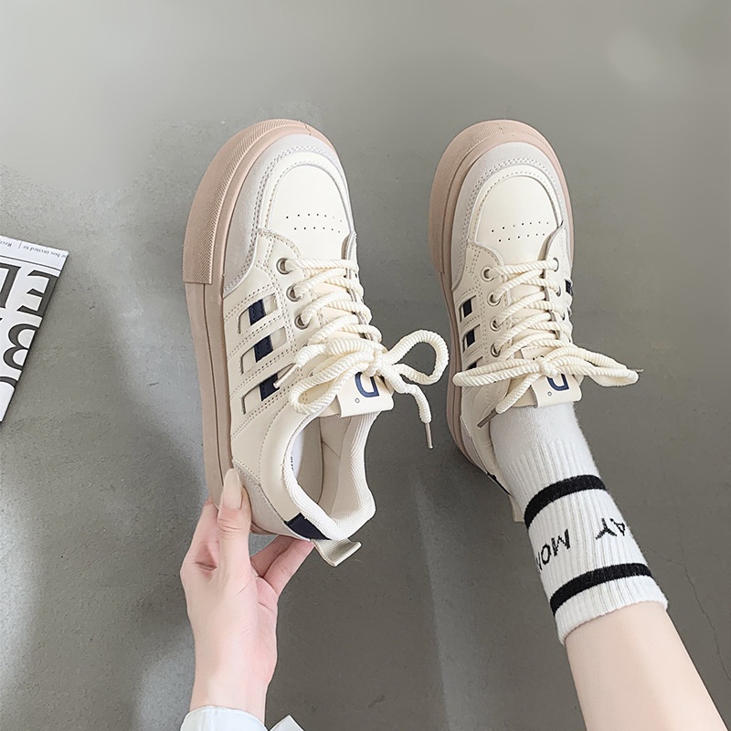 Clemine Giày Thể Thao Da Phong Cách retro Thời Trang Cho Nữ