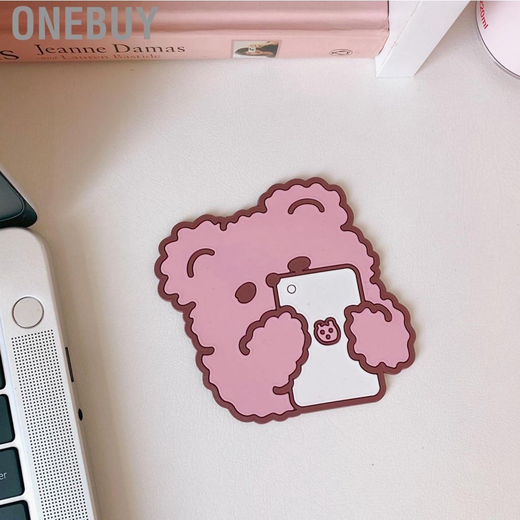 Onebuy Drinks Cup Coaster Silicone Cartoon  Cute Lightweight Prevent Sliding Colorful Mat