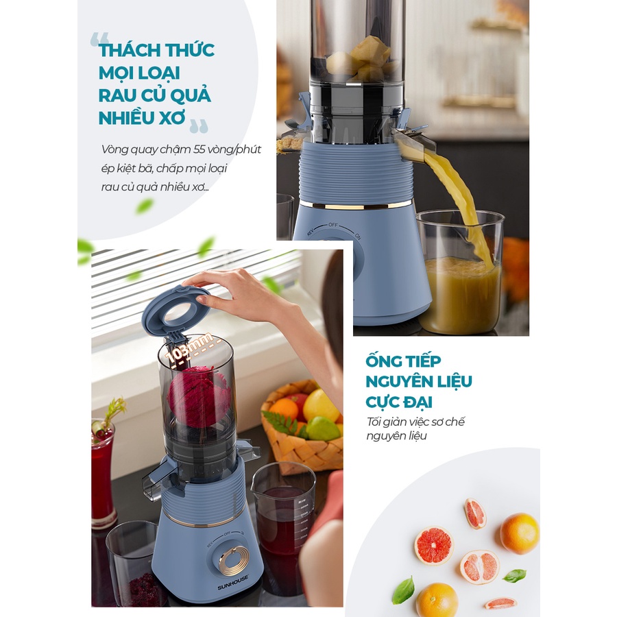 Máy ép chậm Sunhouse SHD5518 - Bảo hành 12 tháng chính hãng