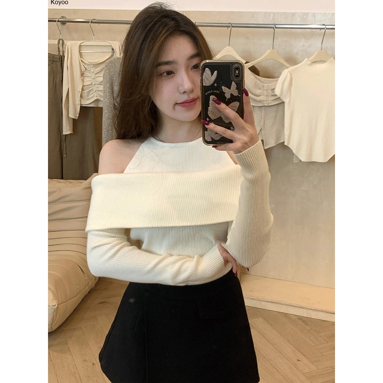 Koyoo Áo Len áo khoác cardigan thời trang Vintage Đơn giản Dễ thương WMY2300MMW 41Z231012