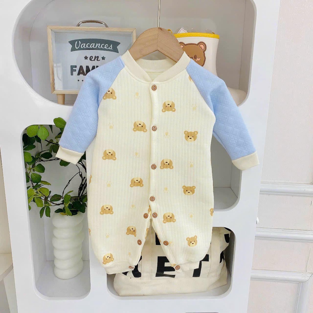 Body trần bông họa tiết cho bé mặc thời tiết thu đông