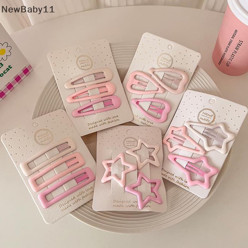 Bộ 3 Kẹp Tóc Hình Ngôi Sao mini Màu Hồng Đục Phong Cách Hàn Quốc Cho Nữ