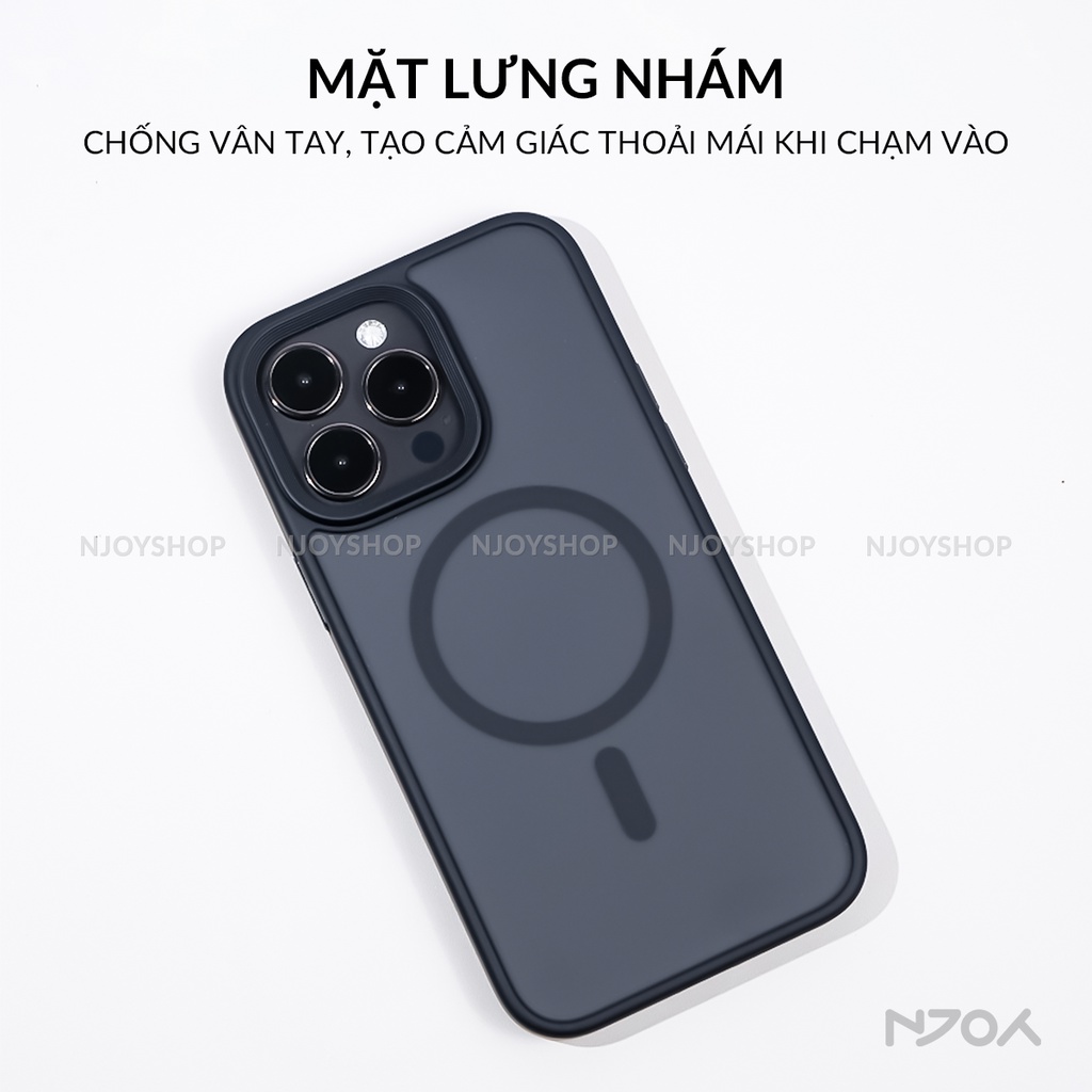 Ốp Hỗ Trợ Sạc Không Dây Likgus Mặt Lưng Nhám Chống Bám Vân Tay Bảo Vệ Camera Cho iPhone 15 14 13 Pro Max Njoyshop