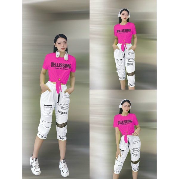 Áo croptop nữ thắt gấu BELLISSIMA phong cách, siêu thoáng mát tập shuffle dance, zumba,aerobic gym, yoga, chất thun