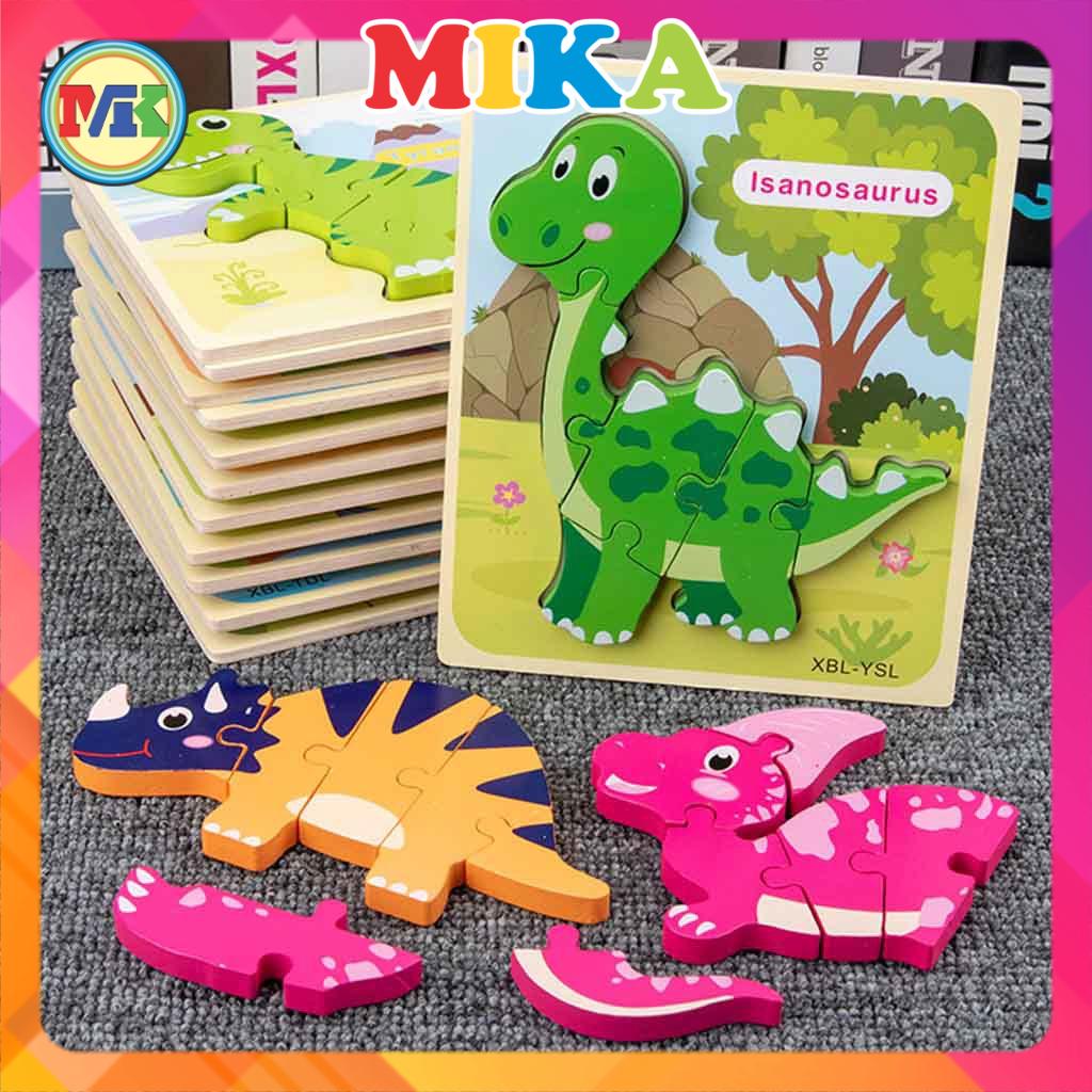 Tranh Xếp Hình 3D Khủng Long - Hàng Cao Cấp - Giúp Bé Phát Triển Tư Duy Thông Minh (Xh30)