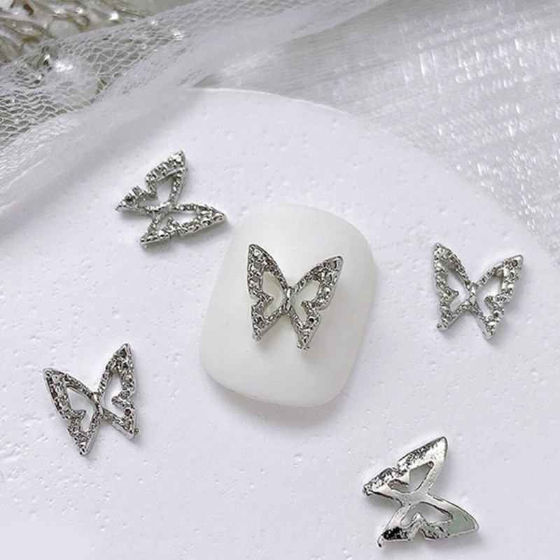 Set 10 Phụ Kiện Trang Trí Móng Tay Hình Bướm Đính Đá Xinh Xắn