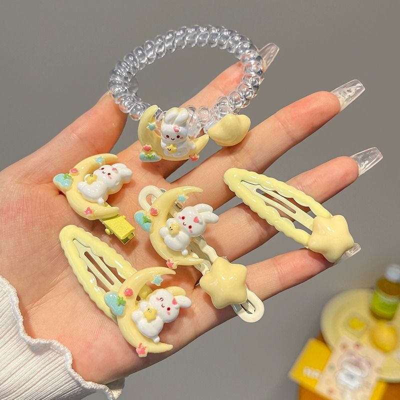 Kẹp Tóc Hình Thỏ / Ngôi Sao / Mặt Trăng Xinh Xắn Cho Bé