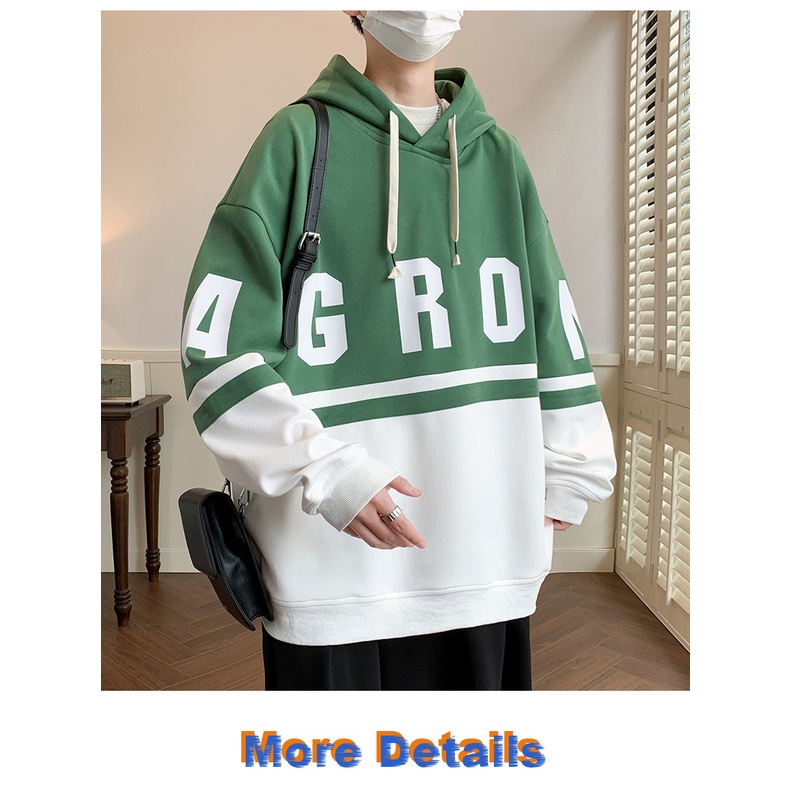 Áo Hoodie Dáng Rộng In Chữ plus size Thời Trang Mùa Thu Cho Nam