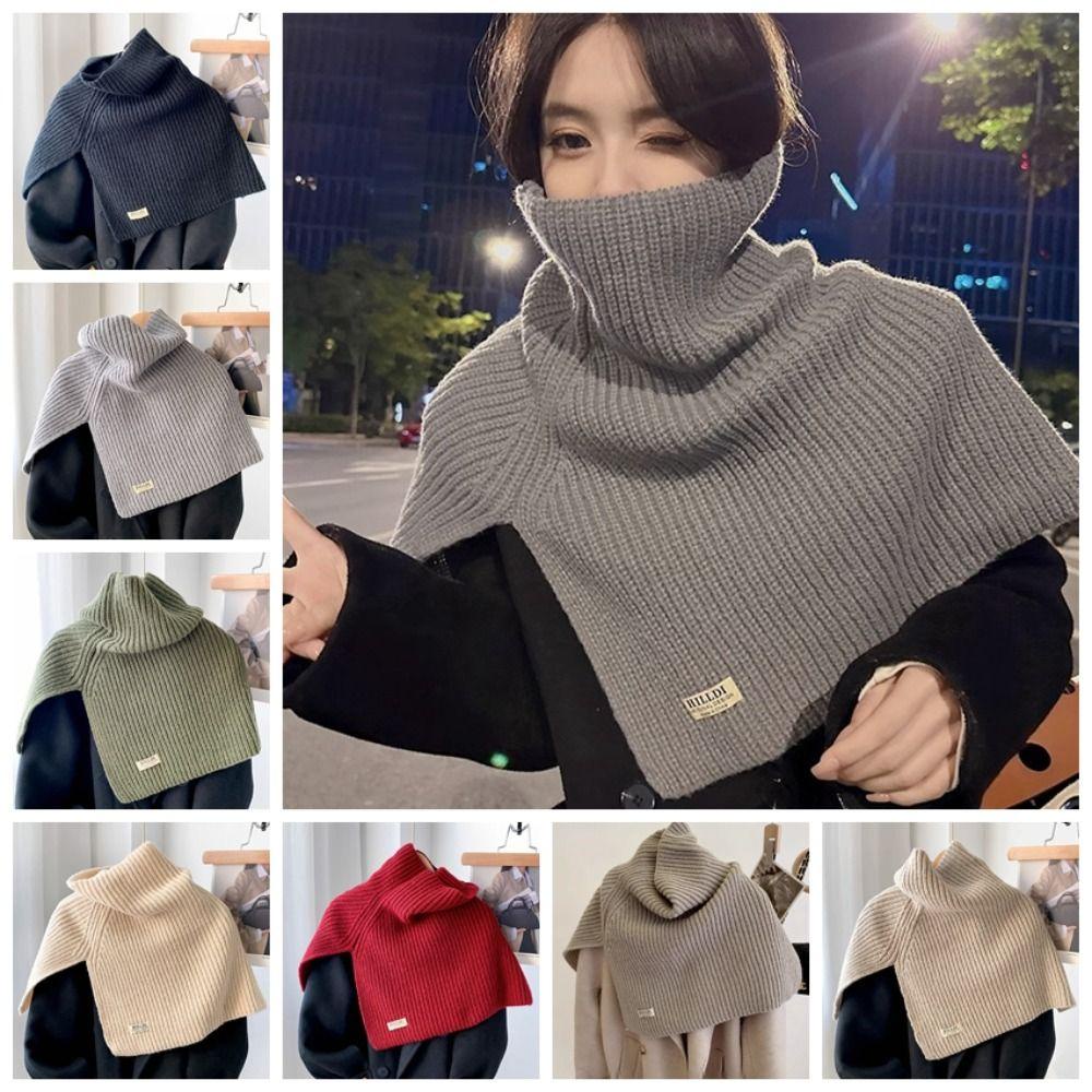 Staiai Khăn Choàng Cổ Cao Màu Trơn Giữ Ấm Mùa Đông Đơn Giản