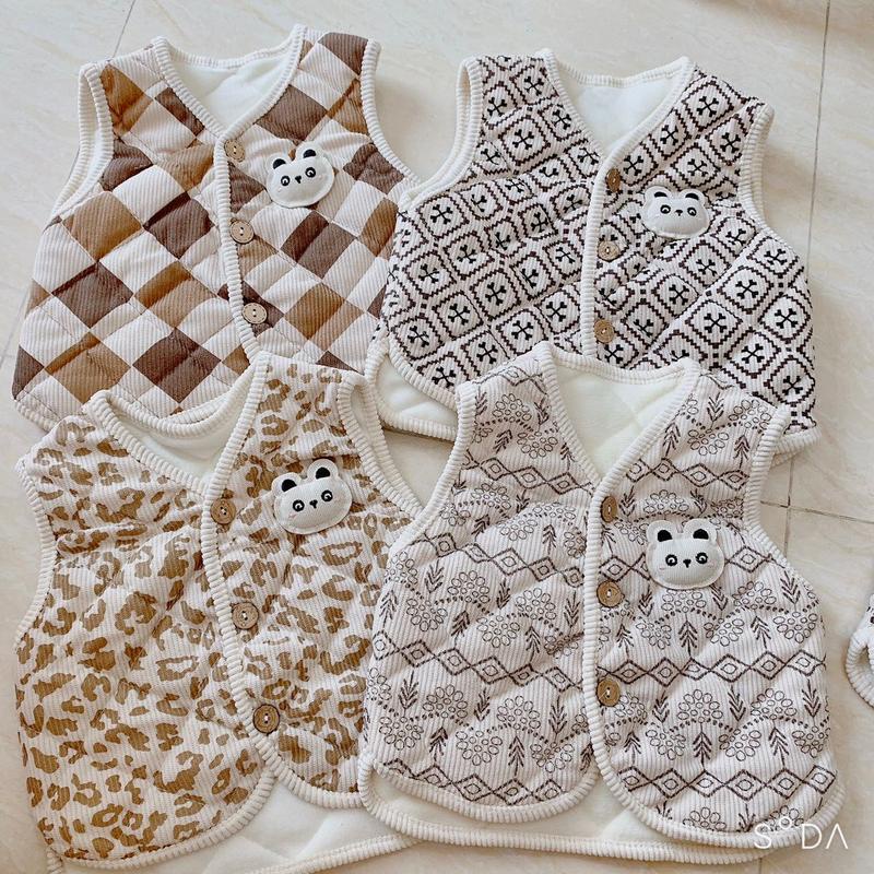 Áo Gile Trần Bông Cho Bé Trai Bé Gái Sơ Sinh Nhiều Hình