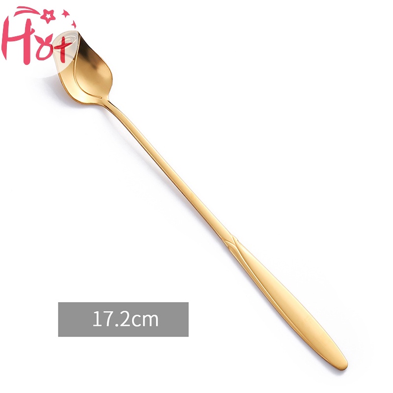 Muỗng Cà Phê Bằng Thép Không Gỉ Hình Hoa Hồng Dễ Thương