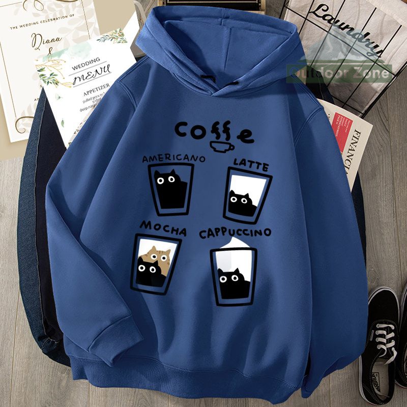 Áo hoodie Dáng Rộng In Họa Tiết Dễ Thương Thời Trang Xuân Thu Cho Nam