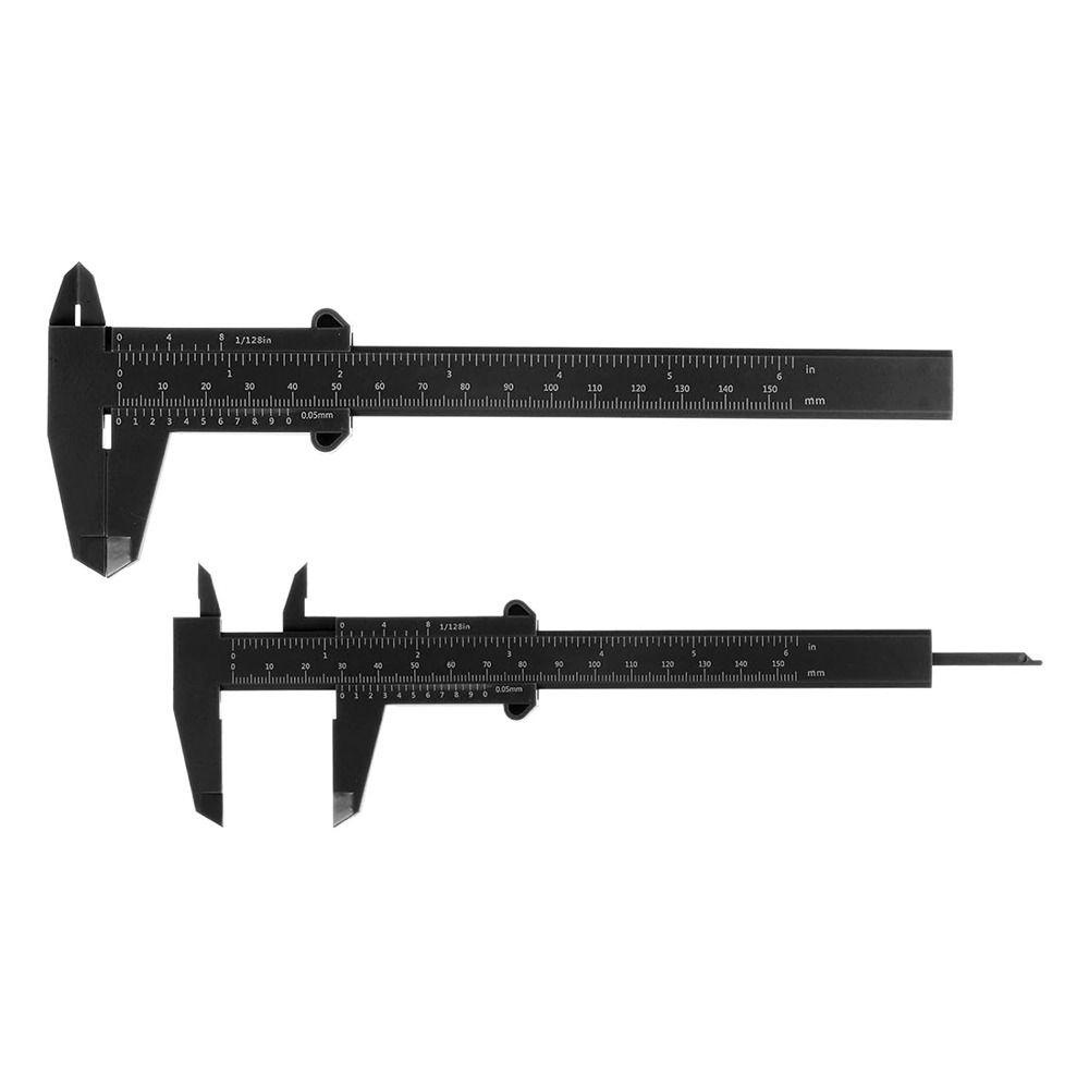 Muvako Set 5 Thước Cặp Kẹp mini 6inch 150mm Bằng Nhựa Màu Đen