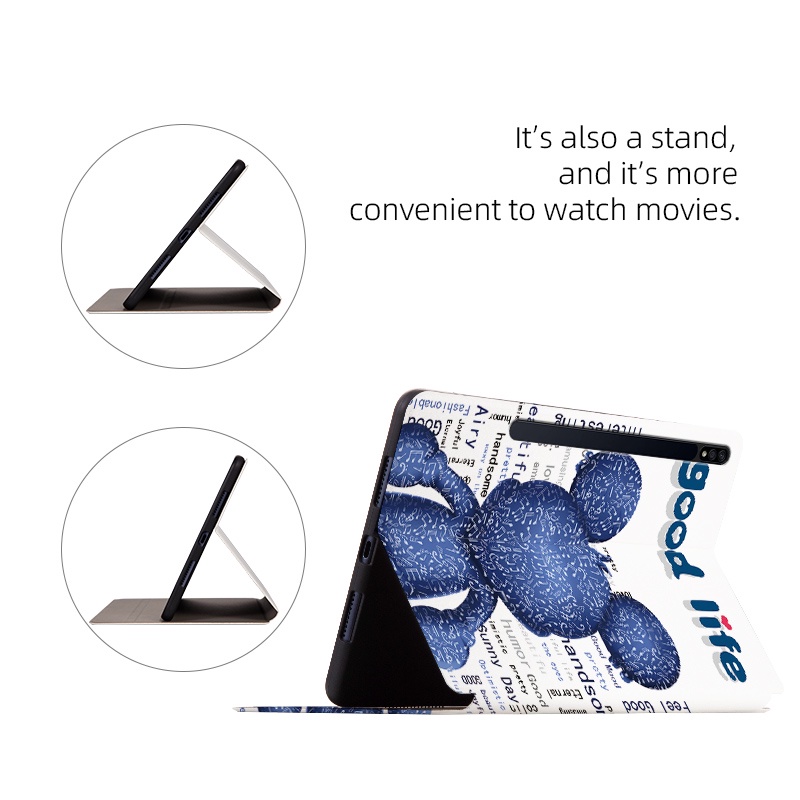 Bao Da Máy Tính Bảng Nắp Lật Họa Tiết Hoạt Hình Cho Samsung Galaxy Tab S9 FE 10.9 SM-X510 SM-X516B Ốp