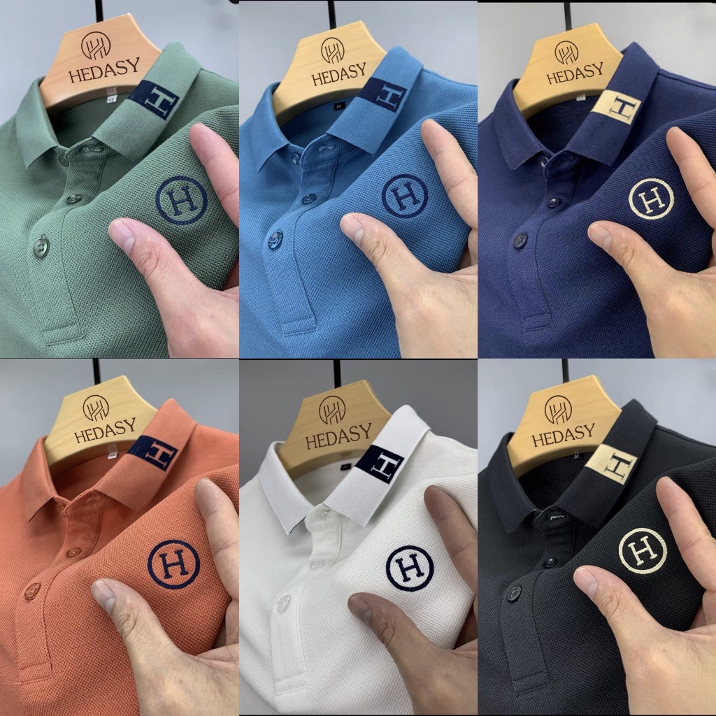 Áo Phông Polo Nam Cao Cấp Áo Thun Có Cổ Thêu Chữ H Thể Thao Chất Vải Thun Cá Sấu Phối Vải Cá Sấu Cotton Phom Suông