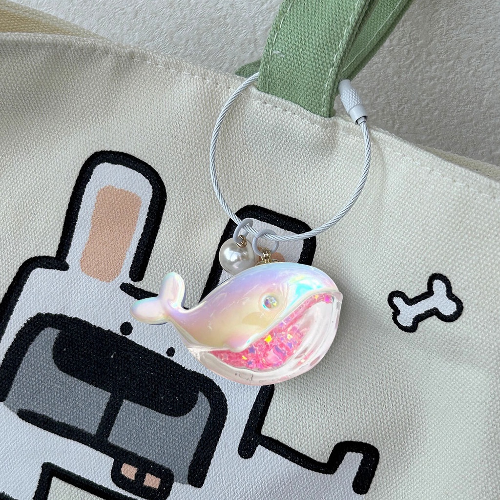 Dây Móc Khóa Hình Cá Voi Màu laser 10cm Độc Đáo