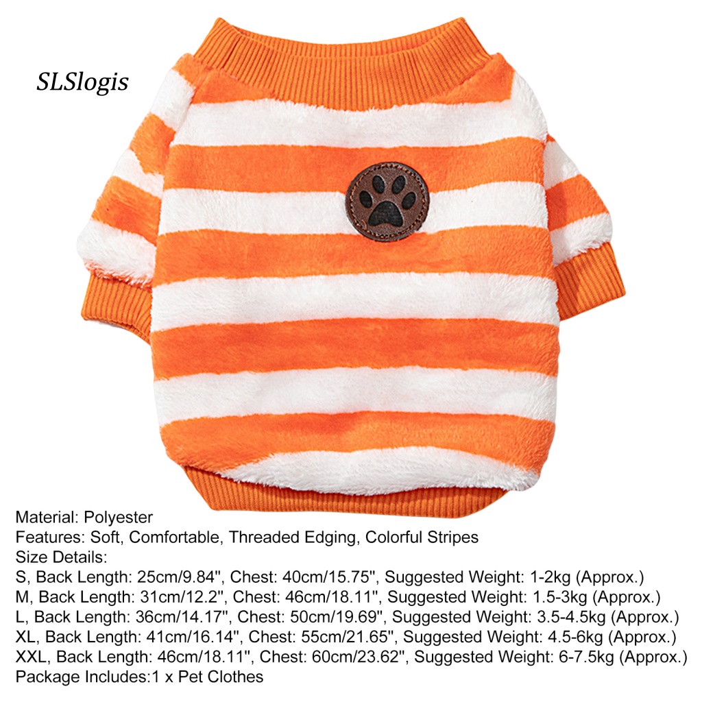 Áo Chui Đầu Cổ Tròn Họa Tiết Kẻ Sọc Màu Sắc Tươi Sáng Thời Trang Cho Thú Cưng
