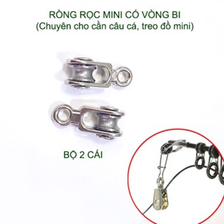  Bộ 2 ròng rọc mini có vòng bi cho cần câu treo kéo đồ đa năng bằng kim loại 