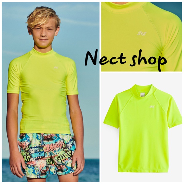 Áo bơi bé trai nexxt chống UV xanh neon
