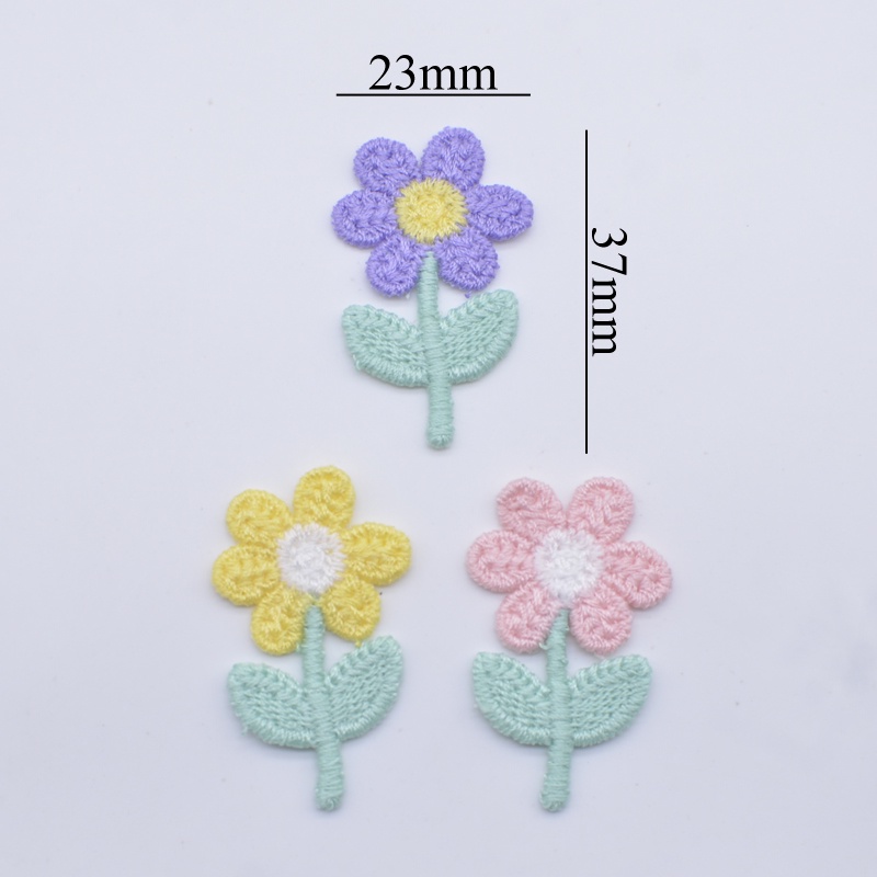 Set 20 Kẹp Vải Thêu Hình Hoa Xinh Xắn 23 * 37mm