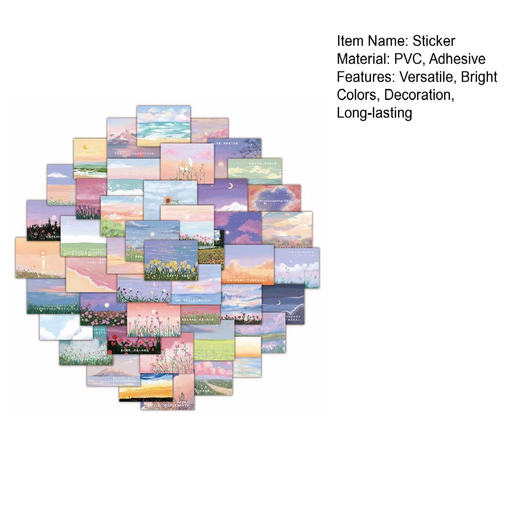 Bộ Đồ Chơi Trẻ Trung Năng Động Dành Cho Bé| Bộ 60 Miếng Dán Chống Phai Màu Phong Cảnh Hoạt Hình Trang Trí laptop