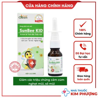 Dung dịch xịt mũi Sunbee Kid, siro sunbee Nose - Giảm các triệu chứng sổ mũi, nghẹt mũi Hộp gồm lọ 15ml chính hãng