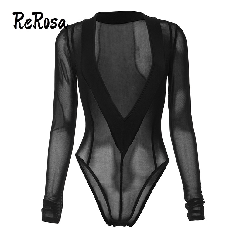 Rerosa Áo Croptop Tay Dài Cổ Chữ v Màu Trơn Dáng Ôm Thời Trang 2023 Cho Nữ