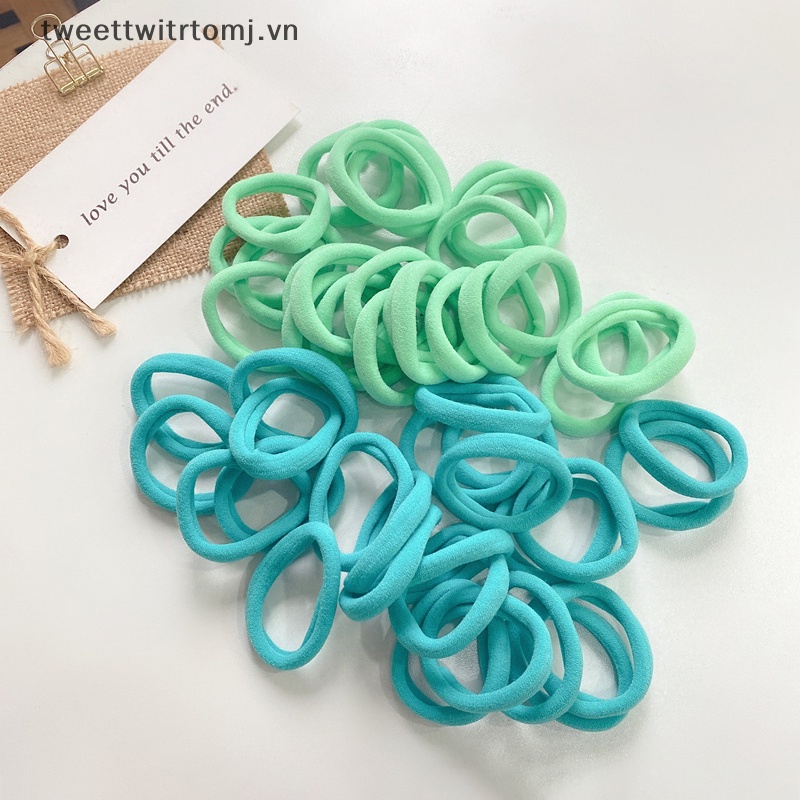 Set 50 Dây Buộc Tóc Co Giãn Nhiều Màu Sắc Cho Bé Gái vn