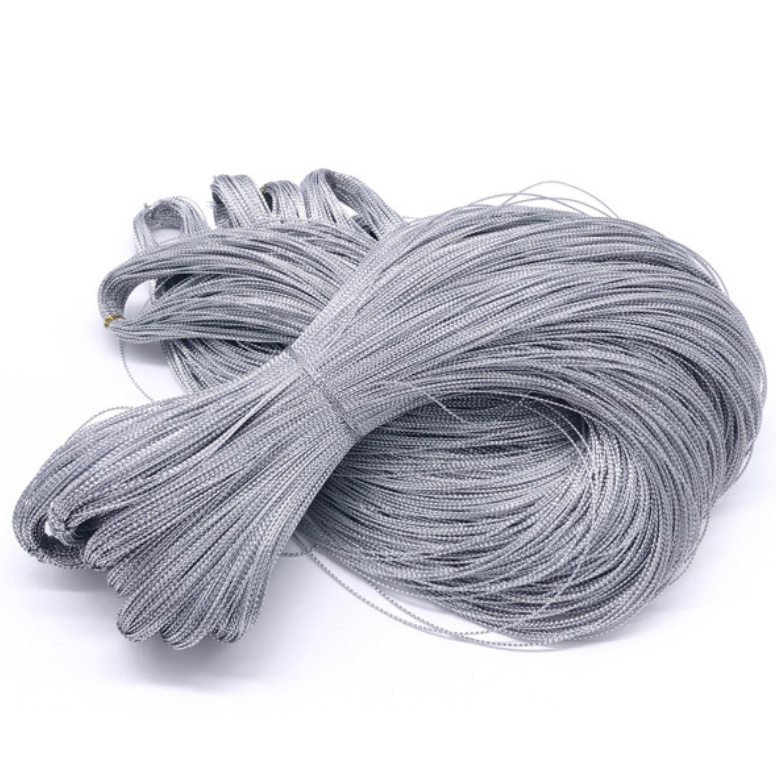 Cuộn 100m Dây Tơ MẪU A2 trang trí treo phụ kiện sợi mảnh 1mm VÀNG, BẠC