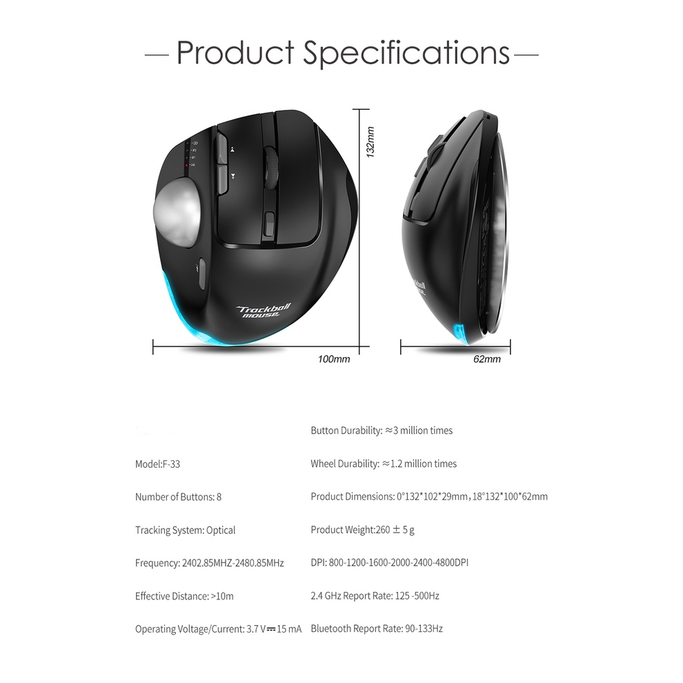 Chuột Không Dây Kết Nối bluetooth Có Bóng Lông Điều Khiển Theo Dõi Chính Xác Và Đường Ray Mịn Màng Cho ipad laptop