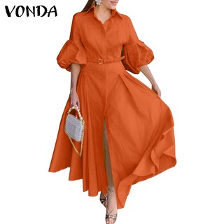 Váy dài tay phồng cổ điển dành cho nữ VONDA (Không có thắt lưng)