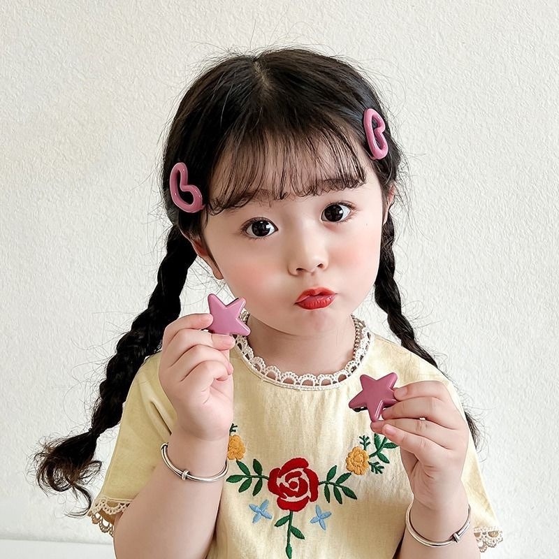 Bộ 2 Kẹp Tóc Trái Tim Màu Hồng Dễ Thương Cho Nữ